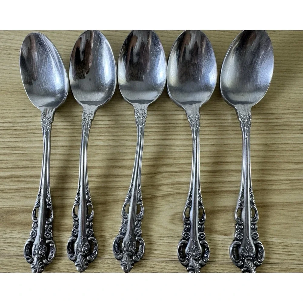Vintage Stanley Roberts Lady Joann Teaspoons 6 1/4 in Stainless Japan Set of 5